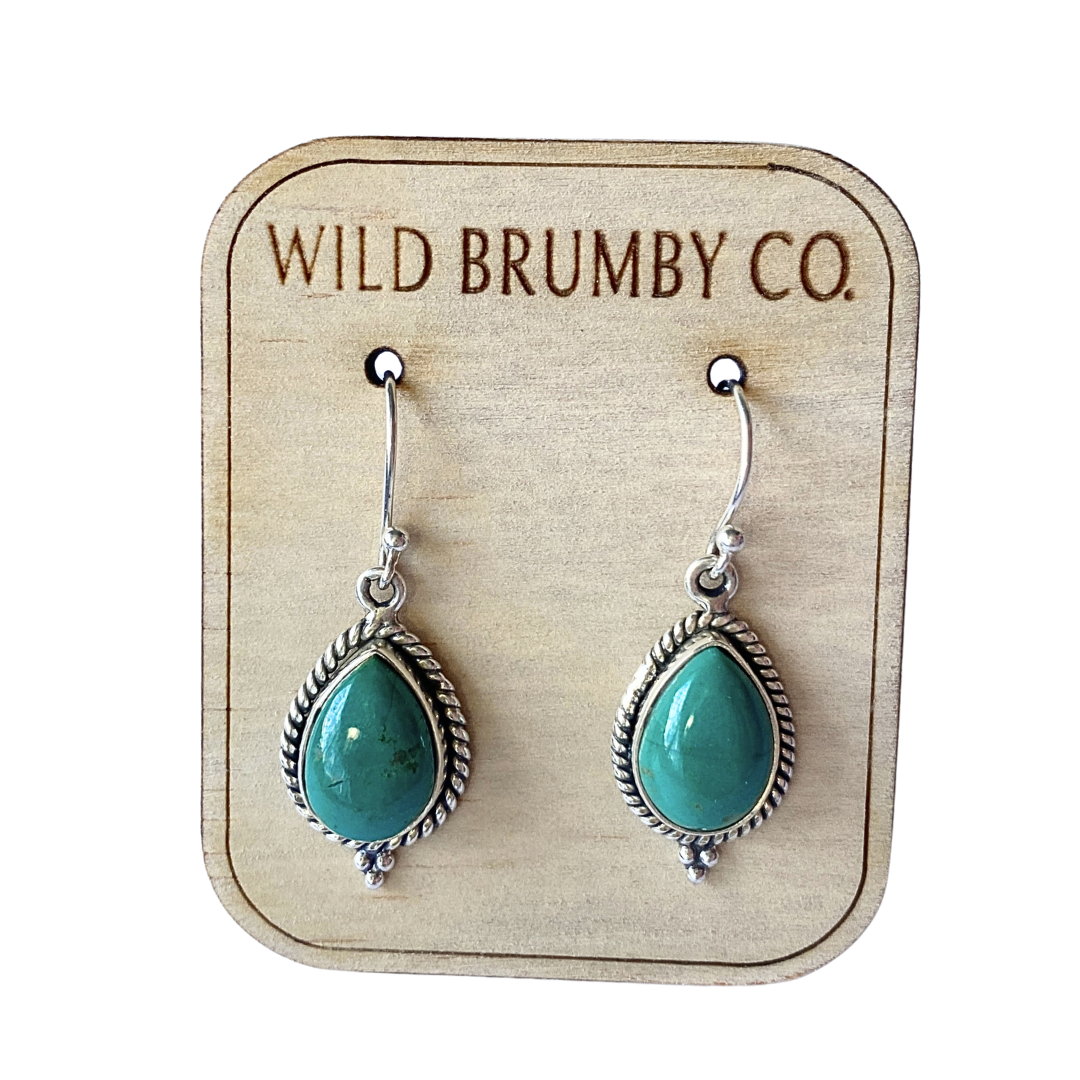 Arizona Turquoise Silver Dangle Earrings
