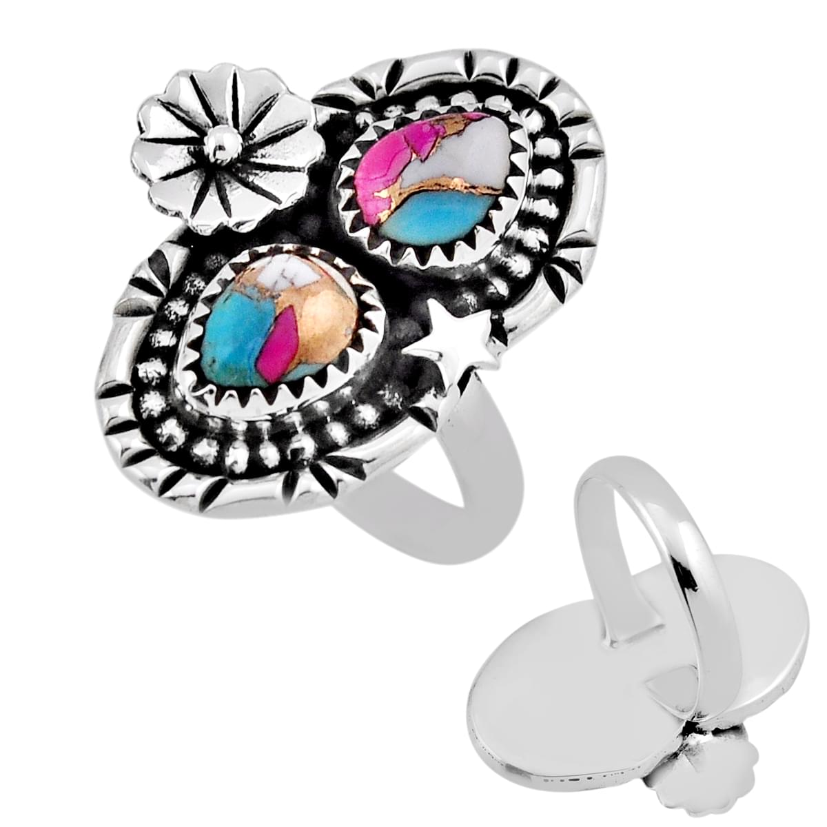 Cotton Candy Turquoise Silver Ring