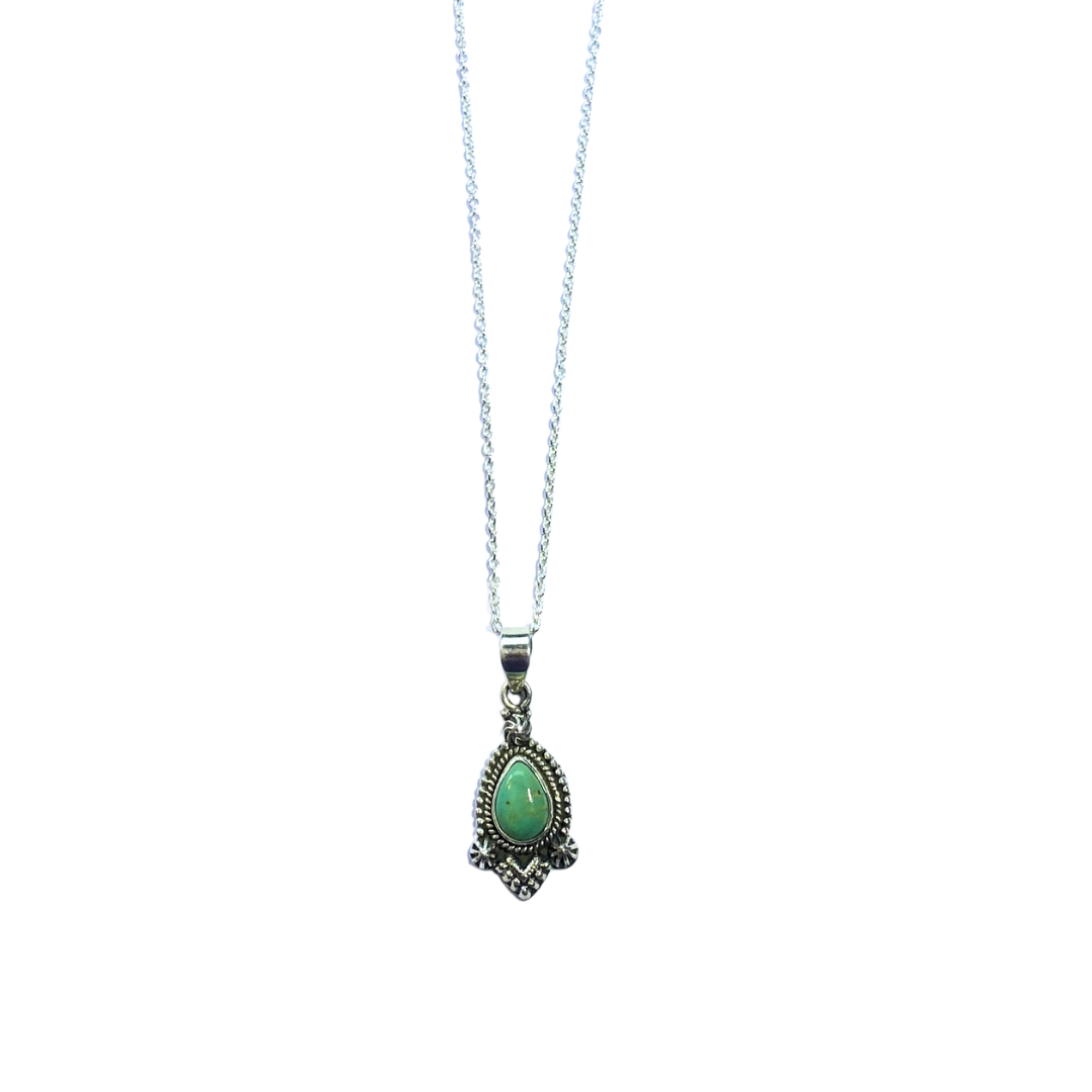 Arizona Turquoise Silver Pendant Necklace