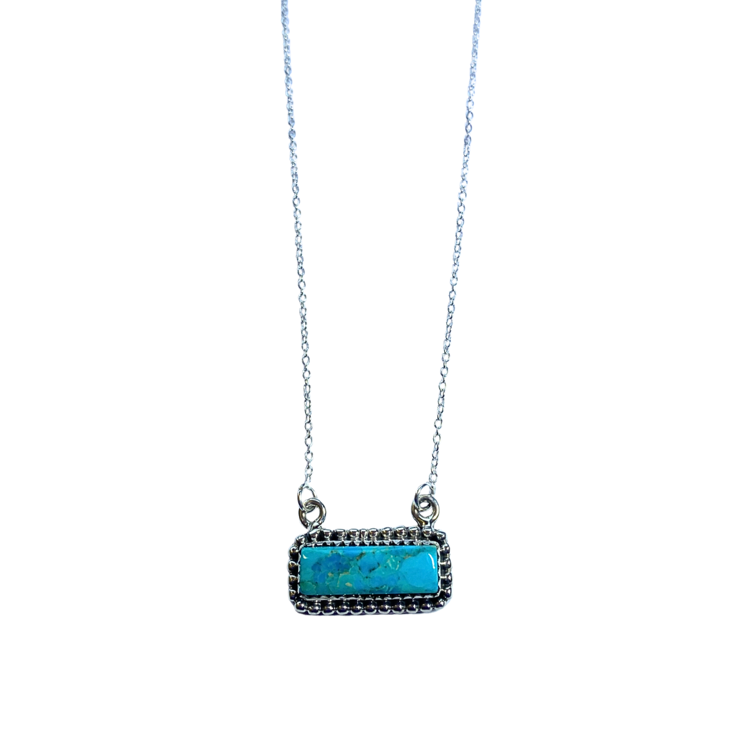 Turquoise Beaded Bar Necklace