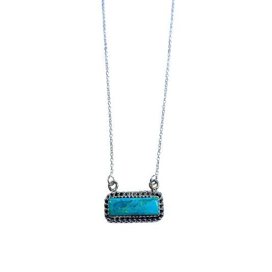 Turquoise Beaded Bar Necklace