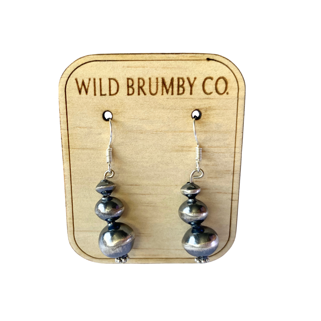 Silver Pearl Dangle Earrings