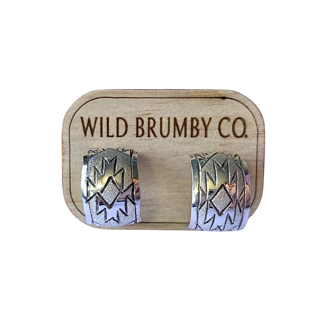 Navajo Handmade Silver Earrings - Florence Tahe