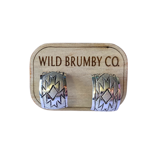 Navajo Handmade Silver Earrings - Florence Tahe