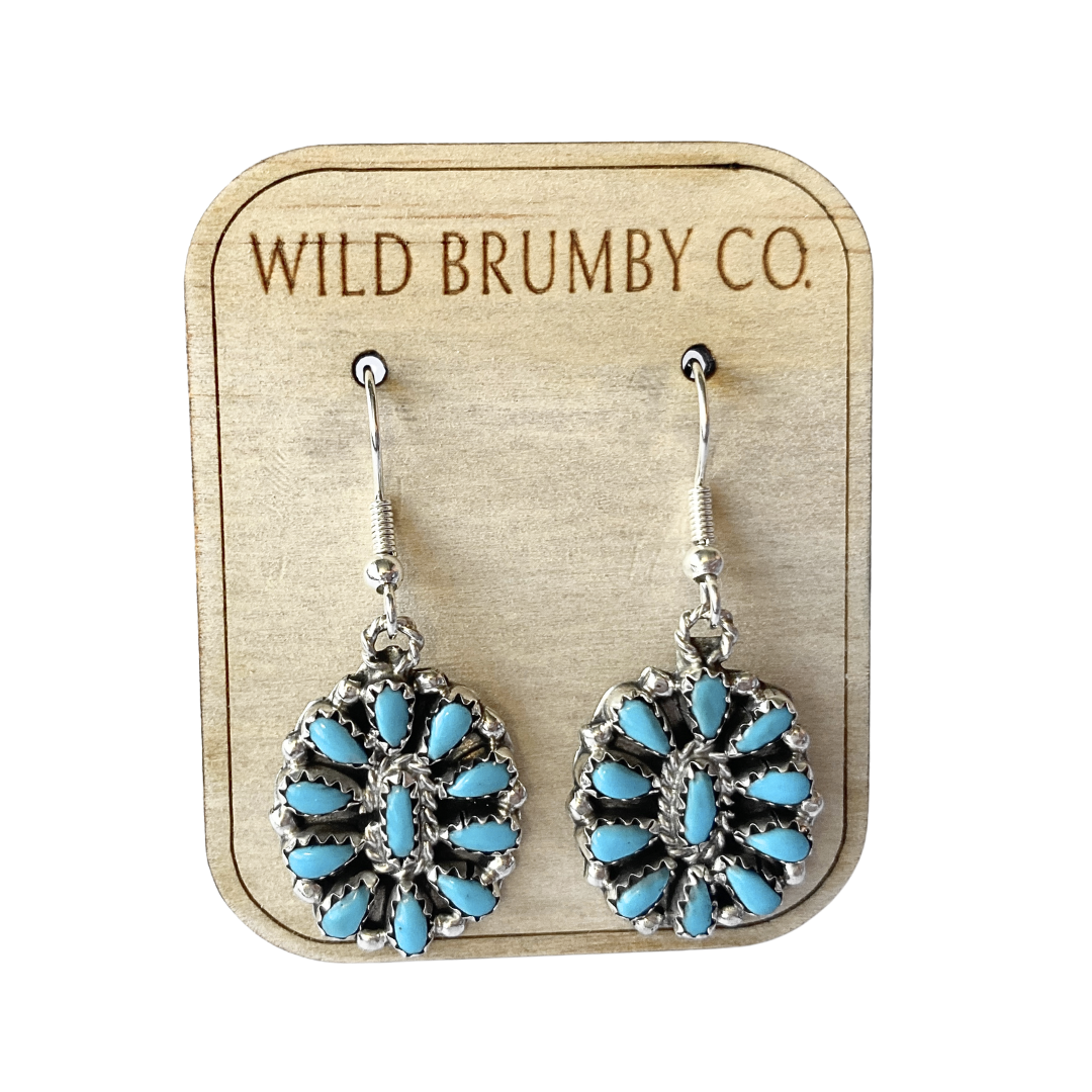 Navajo Handmade Turquoise Earrings - Elton James