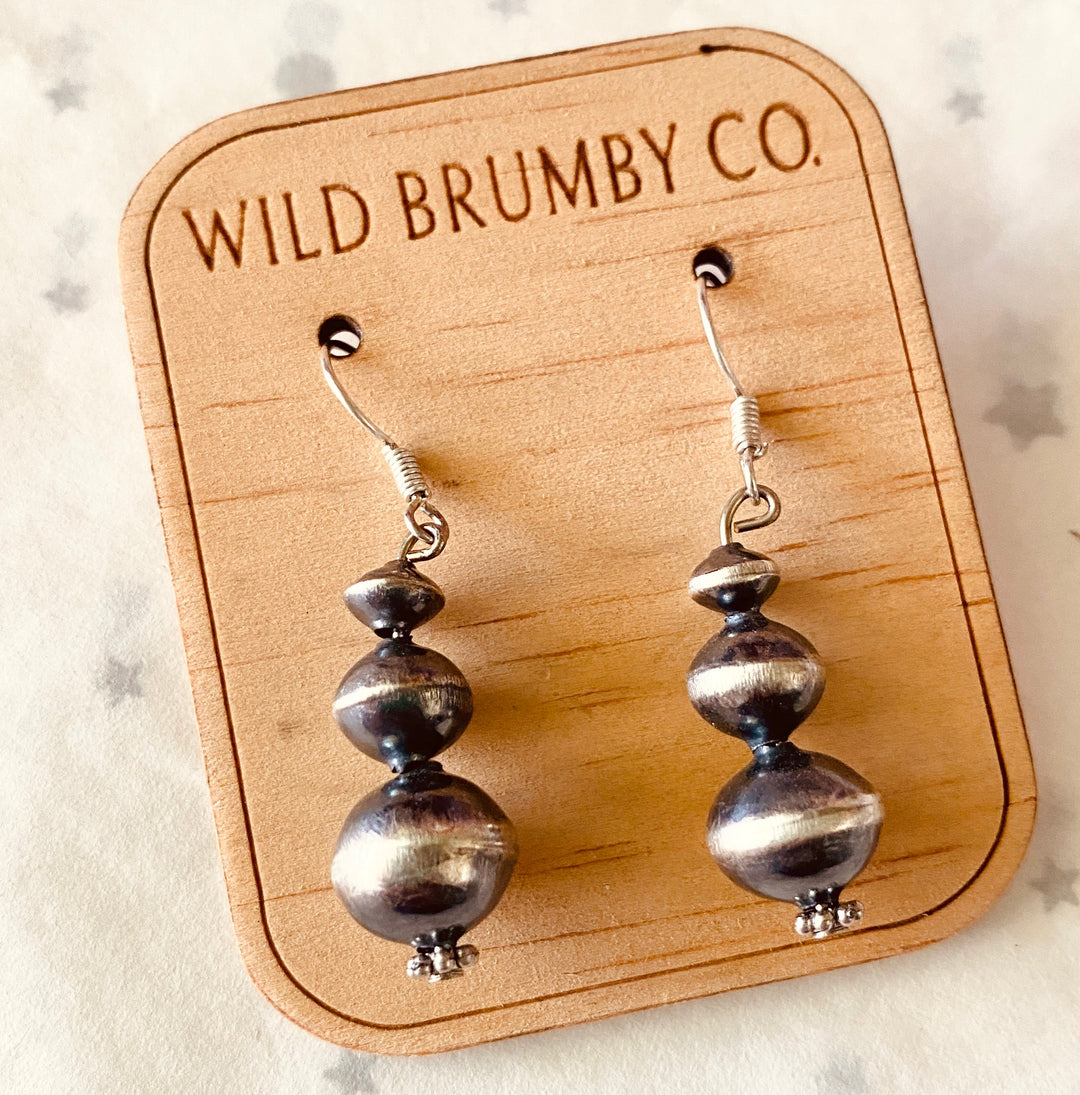 Silver Pearl Dangle Earrings