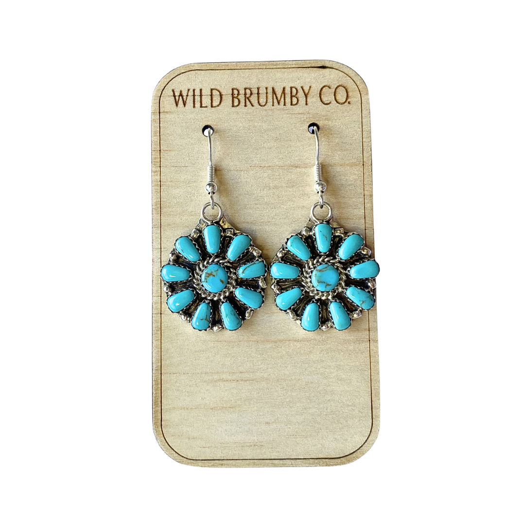 Navajo Handmade Turquoise Earrings - Julianna Benally