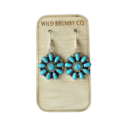 Navajo Handmade Turquoise Earrings - Julianna Benally