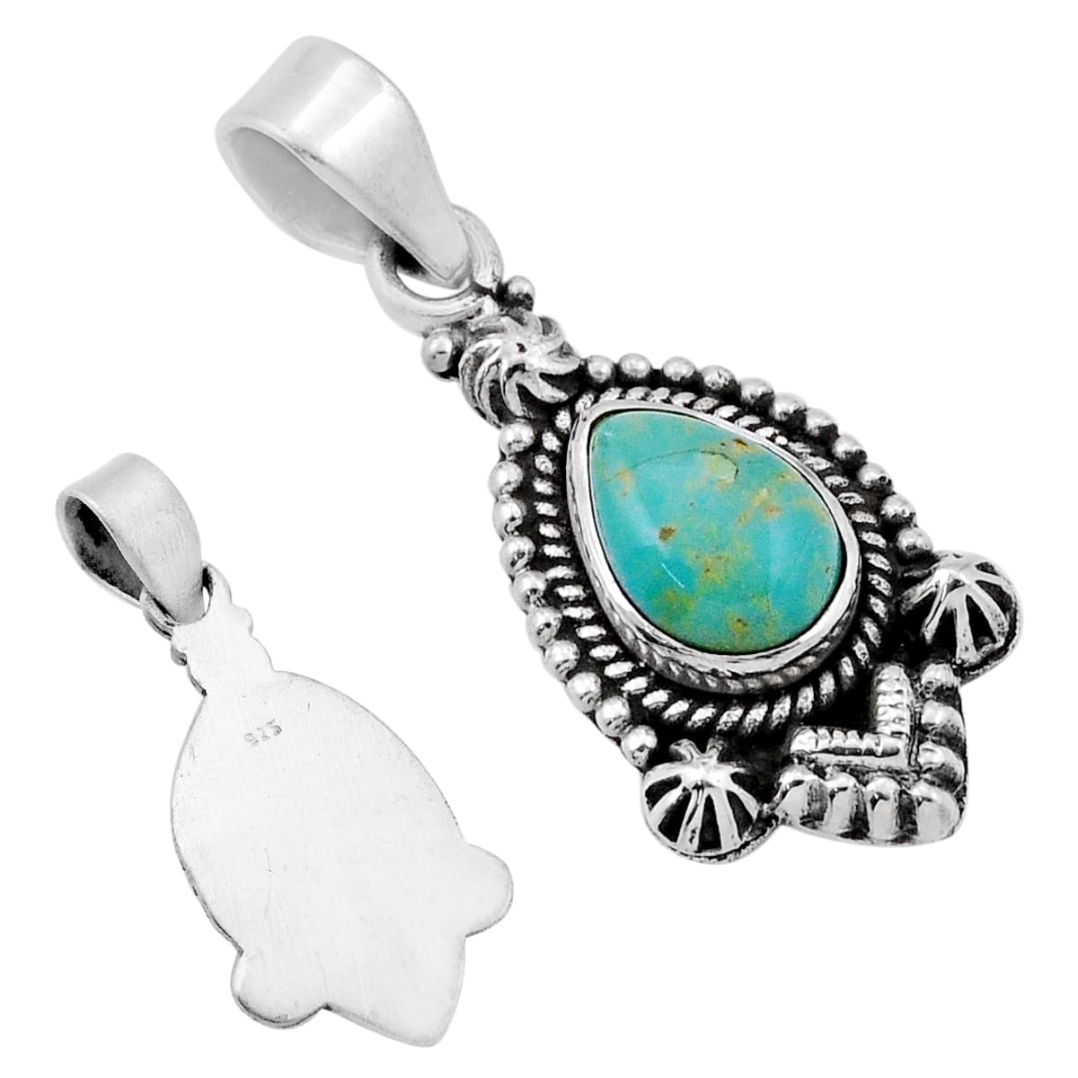 Arizona Turquoise Silver Pendant Necklace