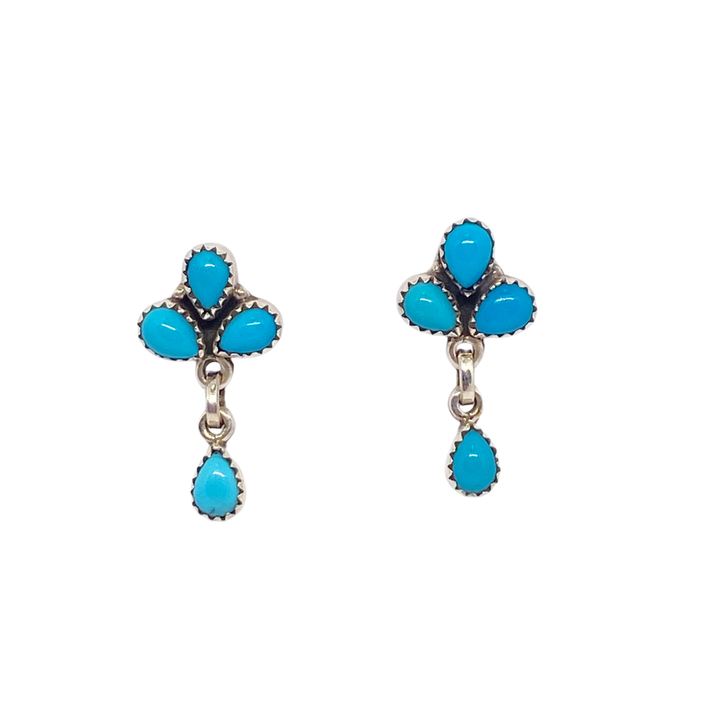 Blossom Earrings - Kingman Turquoise &amp; 925 Sterling Silver