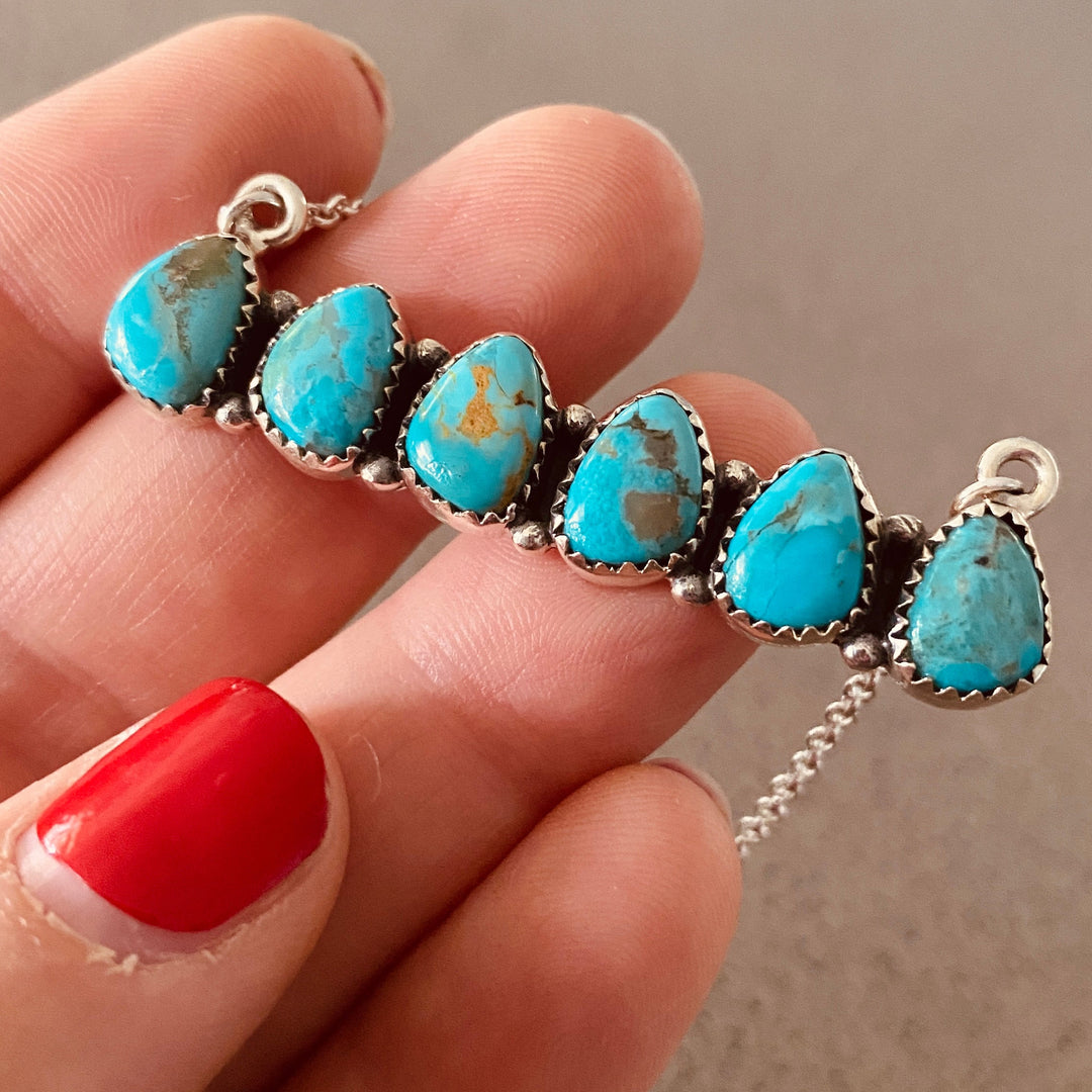 Turquoise Tear Drop Bar Necklace