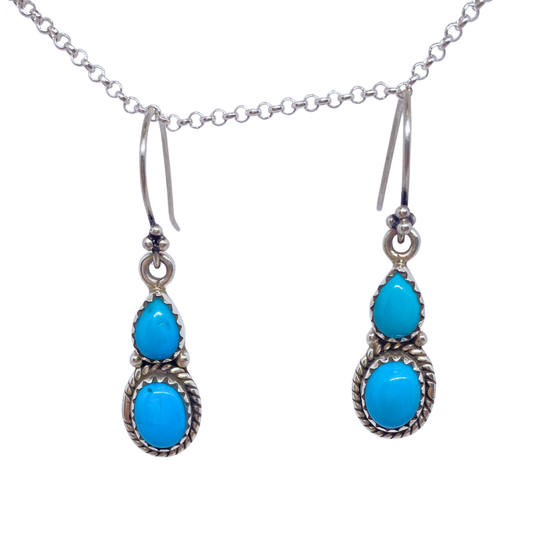 Mountain Droplet Earrings - Kingman Turquoise & 925 Sterling Silver