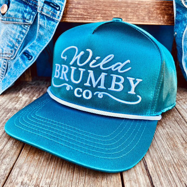 Alice Satin Trucker Cap - Turquoise