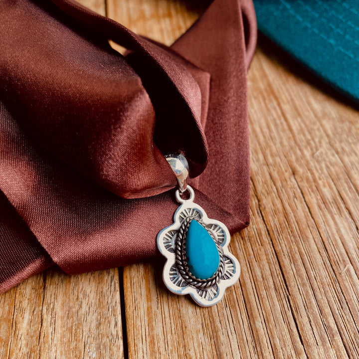 Moon Spirit Pendant - Kingman Turquoise &amp; 925 Sterling Silver