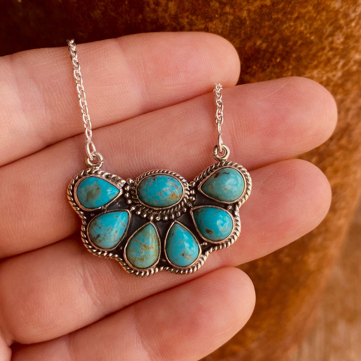 Brumby Spirit Necklace - Kingman Turquoise &amp; 925 Sterling Silver