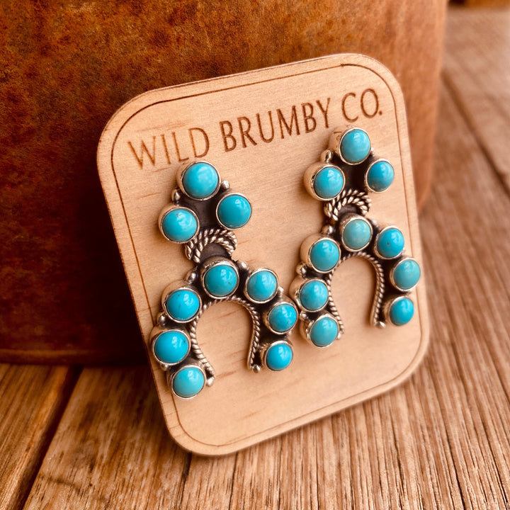 Wild Heart Protector Earrings - Kingman Turquoise &amp; 925 Sterling Silver