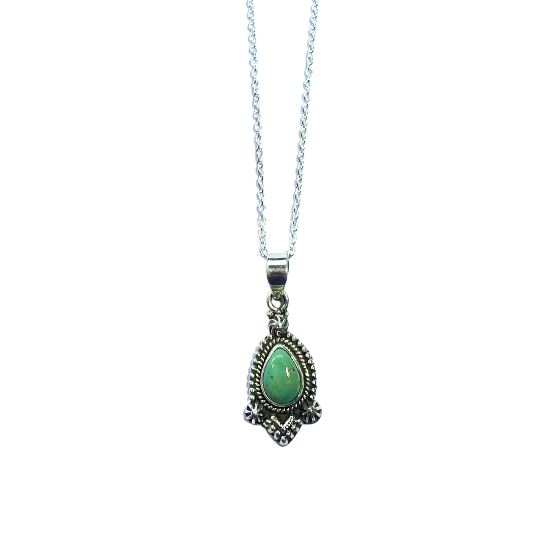 Arizona Turquoise Silver Pendant Necklace