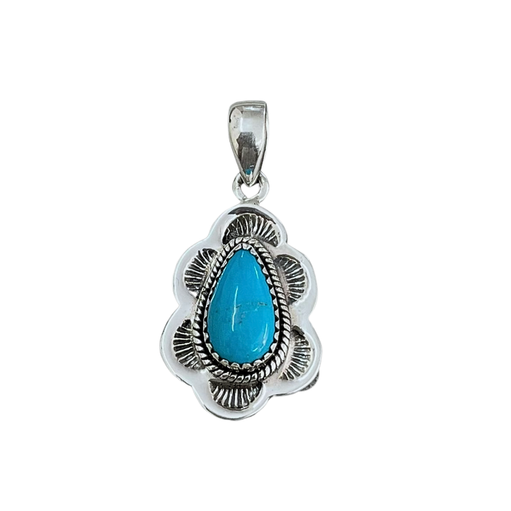 Moon Spirit Pendant - Kingman Turquoise &amp; 925 Sterling Silver