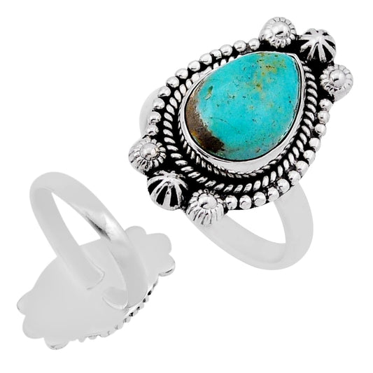 Arizona Turquoise Silver Adjustable Ring